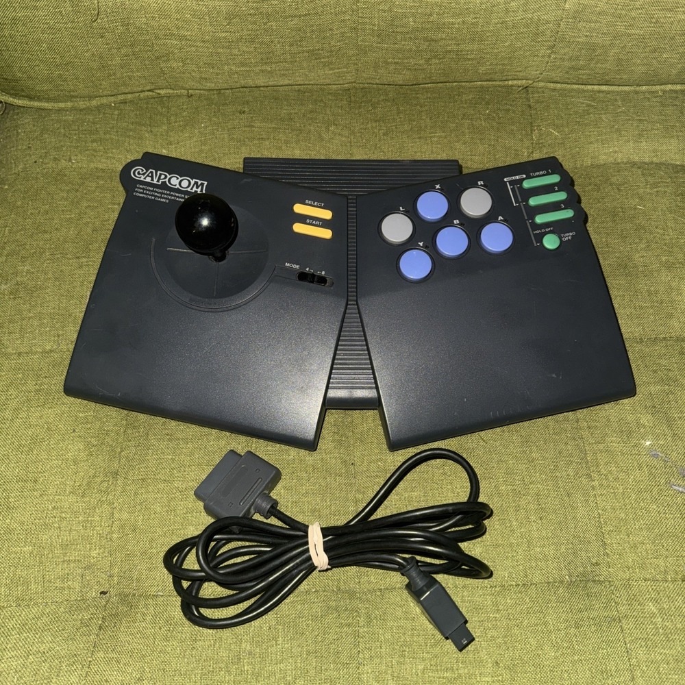 Capcom Power Stick Fighter CPS-A10CA CPS Super Famicom Japan Stock w/ Cord SNES